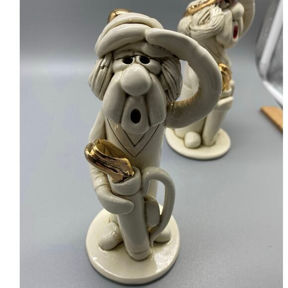 Tweeples World Ceramic Lady Golfer Joe Peck. whimsical Also a whistle. Set of 2 - Picture 5 of 10